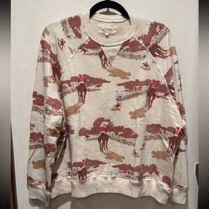 THE GREAT. The Slouch Sweatshirt. Riding Horses Print. SOLD OUT! NWT